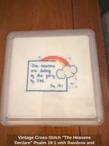 Vintage-Cross-Stitch-The-Heavens-Declare-Psalm-with-Rainbow-and-Clouds-1