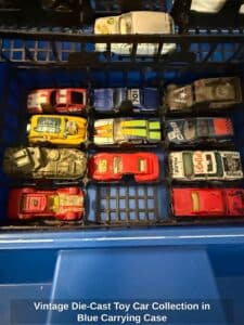 Vintage-Die-Cast-Toy-Car-Collection-in-Blue-Carrying-Case-second-image
