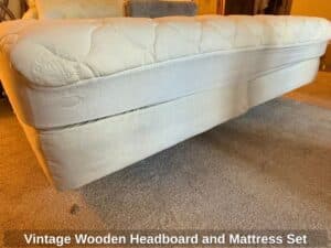 Vintage-Wooden-Headboard-and-Mattress-Set-second-image-1