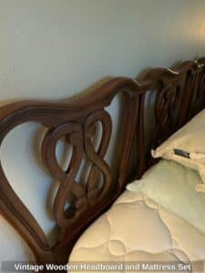Vintage-Wooden-Headboard-and-Mattress-Set-third-image-1