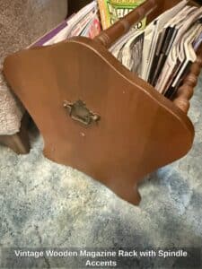Vintage-Wooden-Magazine-Rack-with-Spindle-Accents-second-image-1