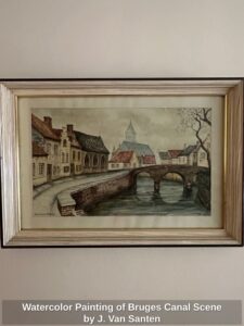 Watercolor-Painting-of-Bruges-Canal-Scene-by-J.-Van-Santen