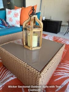 Wicker-Sectional-Outdoor-Sofa-with-Teal-Cushions-third-image