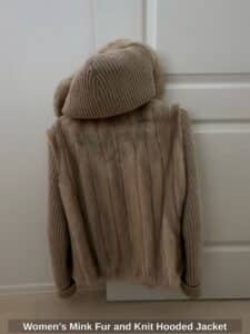 Womens-Mink-Fur-and-Knit-Hooded-Jacket-third-image-1