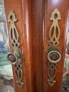 American-Drew-Cherry-Wood-China-Cabinet-with-Glass-Doors-second-image