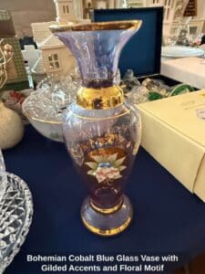 Bohemian-Cobalt-Blue-Glass-Vase-with-Gilded-Accents-and-Floral-Motif