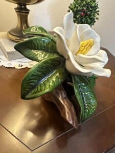 Ceramic-Magnolia-Flower-and-Leaf-Figurine-second-image
