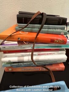 Collection-of-Cookbooks-and-Lifestyle-Books-with-Leather-Journal