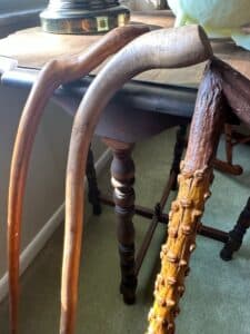 Collection-of-Four-Walking-Canes-including-a-Brass-Duck-Head-Cane-third-image