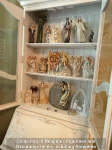 Collection-of-Religious-Figurines-and-Decorative-Items-including-Seraphim-Angels-and-Nativity-Scene