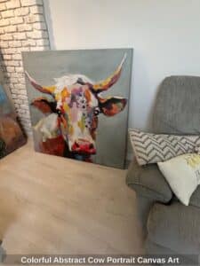 Colorful-Abstract-Cow-Portrait-Canvas-Art