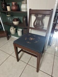 Duncan-Phyfe-Style-Lyre-Back-Dining-Chair-with-Floral-Upholstery