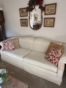 Ethan-Allen-Cream-Upholstered-Sofa-with-Damask-Pattern