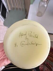 Fenton-Art-Glass-Hand-Painted-Ruffled-Vase-second-image