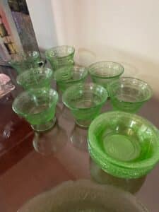 Green-Depression-Glass-Patrician-Pattern-Serving-Set