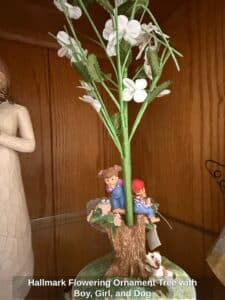 Hallmark-Flowering-Ornament-Tree-with-Boy-Girl-and-Dog