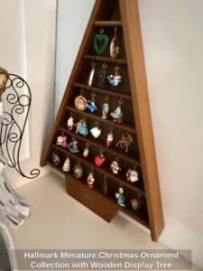 Hallmark-Miniature-Christmas-Ornament-Collection-with-Wooden-Display-Tree