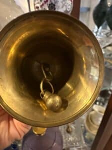 Hand-Painted-Brass-Bell-with-Floral-and-Butterfly-Motif-second-image