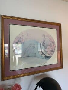 Louis-Icart-Woman-with-Pink-Roses-Lithograph