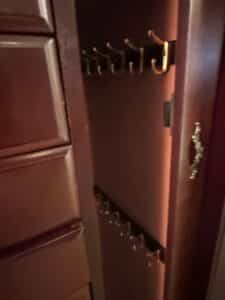 Mahogany-Finish-Drawer-Jewelry-Armoire-with-Ornate-Drawer-Pulls-second-image