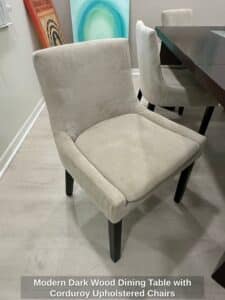 Modern-Dark-Wood-Dining-Table-with-Corduroy-Upholstered-Chairs-second-image