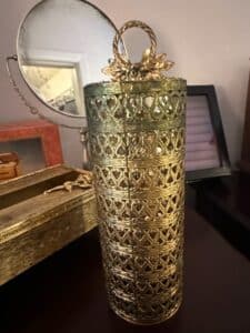 Ornate-Victorian-Style-Metal-Hair-Spray-Can-Holder
