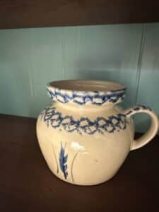 Robinson-Ransbottom-Pottery-Blue-Wheat-Spongeware-Pitcher
