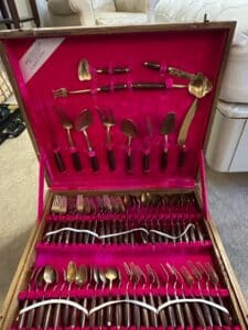 Siam-Brass-and-Rosewood-Flatware-Set-in-Wooden-Case