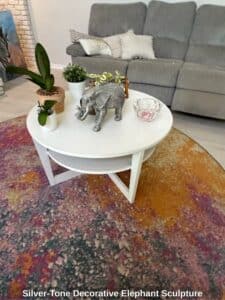 Silver-Tone-Decorative-Elephant-Sculpture