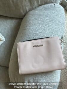 Steve-Madden-Blush-Pink-Faux-Leather-Pouch-Clutch-with-Chain-Detail