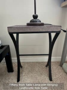 Tiffany-Style-Table-Lamp-with-Stingray-Leatherette-Side-Table-second-image