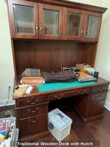 Traditional-Wooden-Desk-with-Hutch