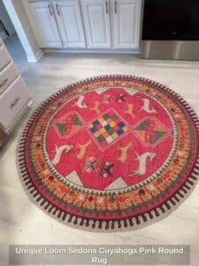 Unique-Loom-Sedona-Cuyahoga-Pink-Round-Rug