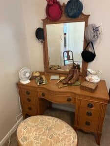 Vintage-Art-Deco-Waterfall-Vanity-with-Mirror-and-Stool