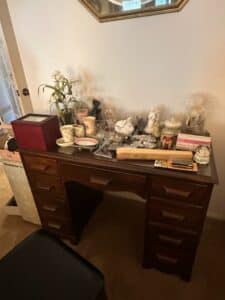 Vintage-Art-Deco-Waterfall-Walnut-Writing-Desk