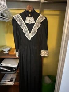 Vintage-Black-Lace-Trimmed-Maxi-Dress