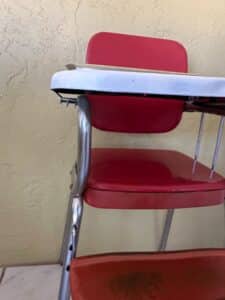 Vintage-Cosco-Red-Vinyl-and-Chrome-High-Chair-second-image
