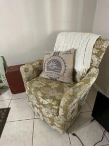 Vintage-Floral-Swivel-Armchair