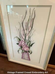 Vintage-Framed-Crewel-Embroidery-Art