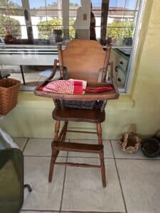 Vintage-Jenny-Lind-Spindle-Back-Wooden-High-Chair
