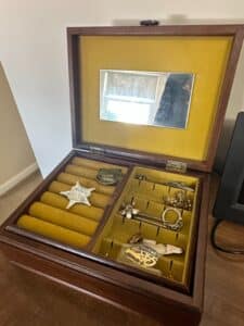 Vintage-Mele-Wooden-Jewelry-Box-with-Tapestry-Panel-second-image