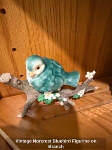 Vintage-Norcrest-Bluebird-Figurine-on-Branch