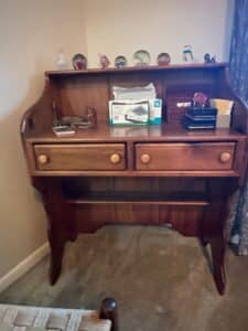 Vintage-Pine-Writing-Desk-with-Hutch