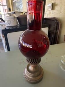Vintage-Ruby-Red-Glass-Oil-Lamp-with-Brass-Base