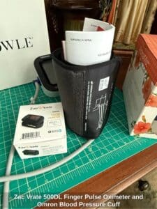 Zac-Vrate-DL-Finger-Pulse-Oximeter-and-Omron-Blood-Pressure-Cuff