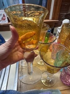 Artland-Iris-Amber-Bubble-Goblets