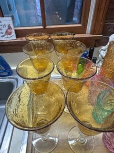 Artland-Iris-Amber-Bubble-Goblets-second-image