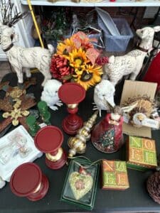 Assorted-Holiday-Decorative-Items-including-Jim-Shore-Angel-and-Decorative-Turkey