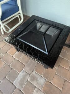 Black-Metal-Square-Fire-Pit-with-Decorative-Rim-and-Mesh-Screen
