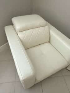 Cream-Leather-Armchair-with-Quilted-Accent-Pillow-second-image